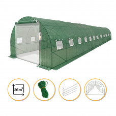 Посилена садова теплиця парник LEOBRO Garden 36м2 Green Mosquito Door (LB-G129-GRN)