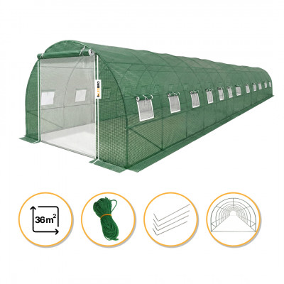 Посилена садова теплиця парник LEOBRO Garden 36м2 Green Mosquito Door (LB-G129-GRN)
