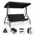 Садова гойдалка з товстим матрацом LEOBRO Luxury Pro Black (LB-1046)