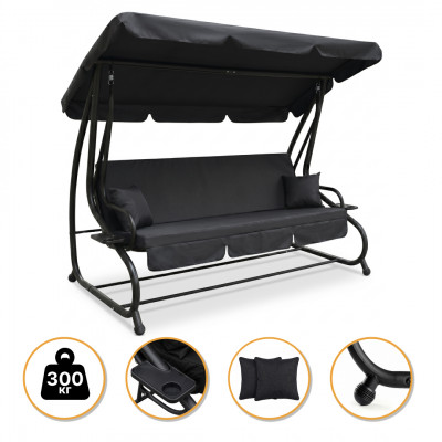 Велика гойдалка з подушками LEOBRO Luxury Plus Black (LB-1049)