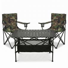Комплект туристичний - стіл LEOBRO 93x55x50 см та 2 крісла Lite Military