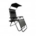 Розкладне крісло шезлонг із козирком LEOBRO Zero Gravity Dark Grey (LB-ZGC-H1-DGR)