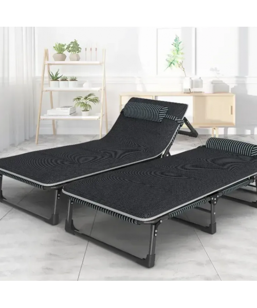 Розкладне ліжко (розкладачка) з Mesh-матрацом і подушкою LEOBRO Striped (LB-FB-A2-STR)