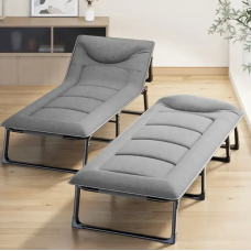 Розкладне ліжко (розкладачка) з вбудованим матрацом LEOBRO Grey (LB-FB-S1-GRY)