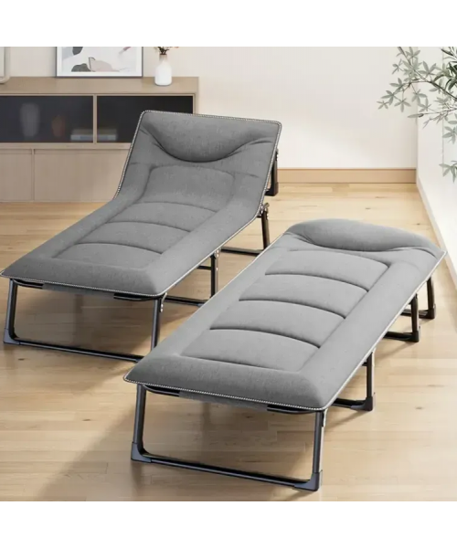 Розкладне ліжко (розкладачка) з вбудованим матрацом LEOBRO Grey (LB-FB-S1-GRY)