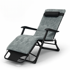 Розкладне крісло ліжко з оксамитовим матрацом LEOBRO Grey (LB-FCB-G4-GRY)