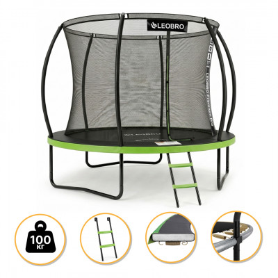 Батут з внутрішньою захисною сіткою 252 см LEOBRO Premium Pro 8FT GREEN (LB-1099)