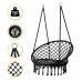 Підвісне плетене крісло-гойдалка LEOBRO Boho XL 80 см Black (LB-1102)