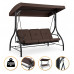 Садова гойдалка з товстим матрацом LEOBRO Luxury Pro Brown (LB-1045)