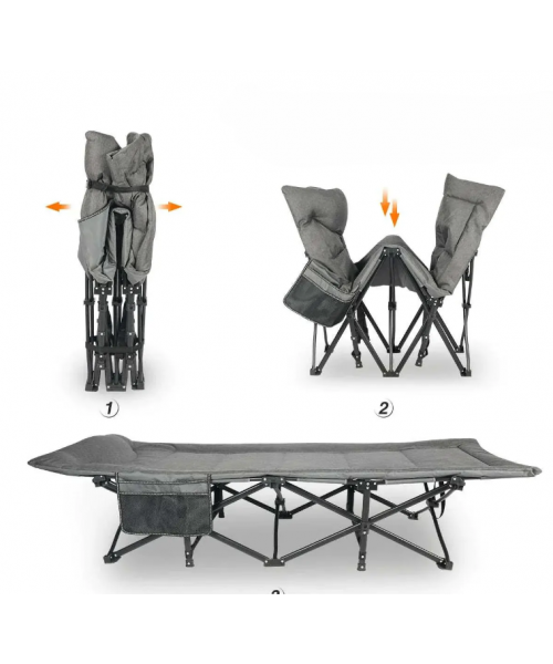 Туристична розкладачка LEOBRO Сіра (HT-169K Grey)