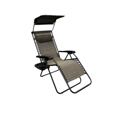 Розкладне крісло шезлонг з козирком LEOBRO Zero Gravity Plaid (LB-ZGC-H1-PLD