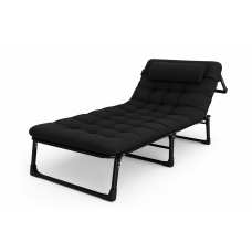 Розкладне ліжко (розкладачка) з матрацом і подушкою LEOBRO Black (LB-FB-A1-BLK)