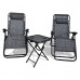 Комплект 2-а розкладні крісла-шезлонга + столик Zero Gravity LEOBRO Сірий (LB-ZGT-F3-GRY) Комплект 2-а розкладні крісла-шезлонга + столик Zero Gravity LEOBRO Сірий (LB-ZGT-F3-GRY)