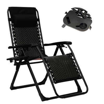 Розкладне крісло шезлонг LEOBRO Zero Gravity Premium Brown Rattan (LB-ZGC-G2-RB)