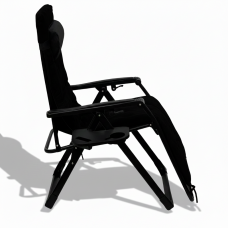 Розкладне крісло шезлонг LEOBRO Zero Gravity Premium Plus Black Velvet (LB-ZGC-K3-BLK)