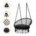 Підвісне плетене крісло-гойдалка LEOBRO Boho XL 80 см Black з подушкою (LB-1105)
