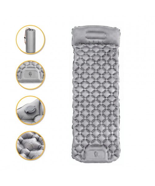Надувний похідний килимок матрац LEOBRO Air Mat 190 x 60 см Grey (LB-1094)