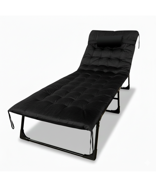 Розкладне ліжко (розкладачка) з оксамитовим матрацом і подушкою LEOBRO Black (LB-FB-A3-BLK) Розкладне ліжко (розкладачка) з оксамитовим матрацом і подушкою LEOBRO Black (LB-FB-A3-BLK)