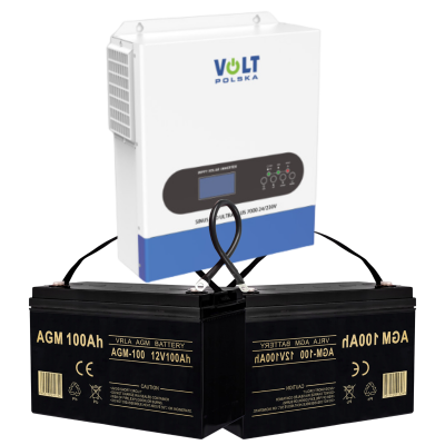 Комплект Volt Polska ULTRA PLUS 7000 24/230V (3500/7000W) + 2 шт Акумулятор VOLT VRLA 100Ah 12V