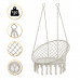 Підвісне плетене крісло-гойдалка LEOBRO Boho XL 80 см Cream (LB-1103)
