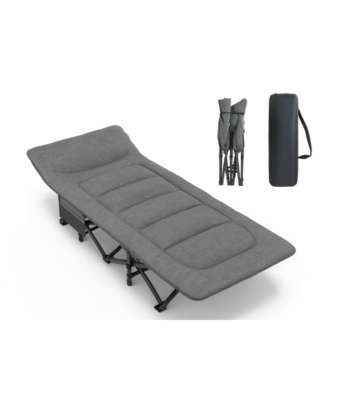 Туристична похідна розкладачка з вбудованим матрацом LEOBRO Grey (LB-CC-K1-GRY)