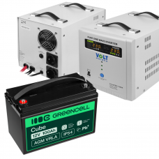 Аварійний комплект Volt Polska SINUS PRO 1500 E 12/230V 1050/1500W + Акумулятор VOLT AGM Gren Cell 100Ah 12V
