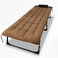 Розкладне ліжко (розкладачка) з оксамитовим матрацом і подушкою LEOBRO Brown (LB-FB-A3-BRN)