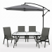 Комплект садовий - LEOBRO Comfort 4 крісла, великий столик та парасоля