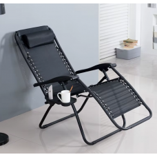 Розкладне крісло шезлонг LEOBRO Zero Gravity Black (LB-ZGC-A1-BLK)