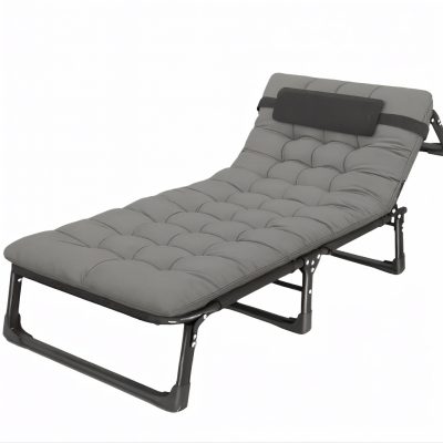 Розкладне ліжко (розкладачка) з матрацом і подушкою LEOBRO Grey (LB-FB-A1-GRY)