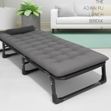 Розкладне ліжко (розкладачка) з матрацом і подушкою LEOBRO Grey (LB-FB-A1-GRY)