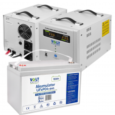 Аварійний комплект Volt Polska SINUS PRO 1500 E 12/230V 1050/1500W + Акумулятор VOLT LiFePo4 100Ah 12,8V