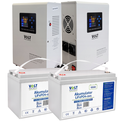 Аварійний комплект Volt Polska SINUS PRO 2600 E PLUS 24/230V 1800/2600W + 2 шт Акумулятор LiFePo4 12,8V 100 Ah