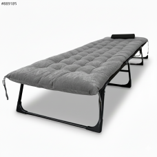 Розкладне ліжко (розкладачка) з оксамитовим матрацом і подушкою LEOBRO Grey (LB-FB-A3-GRY)