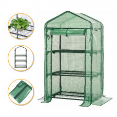 Стелаж-теплиця LEOBRO 125х69х49 см на 3 полиці Green (LB-G116)