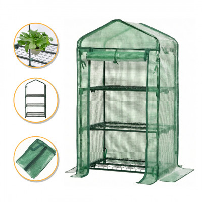 Стелаж-теплиця LEOBRO 125х69х49 см на 3 полиці Green (LB-G116)