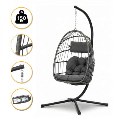 Підвісне крісло-кокон LEOBRO Dark Grey (LB-1058)