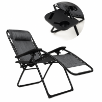 Розкладне крісло шезлонг LEOBRO Zero Gravity Grey (LB-ZGC-F1-GRY)