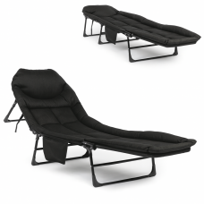 Розкладне ліжко (розкладачка) з вбудованим матрацом LEOBRO Black (LB-FB-M1-BLK)