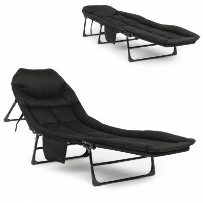 Розкладне ліжко (розкладачка) з вбудованим матрацом LEOBRO Black (LB-FB-M1-BLK)