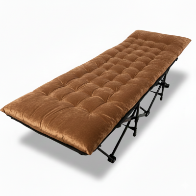 Розкладачка для туризму LEOBRO з товстим оксамитовим матрацом (LB-CC-L2-BRN)