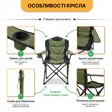 Комплект туристичний - стіл LEOBRO 93x55x50 см та 4 крісла Honor XL Comfort