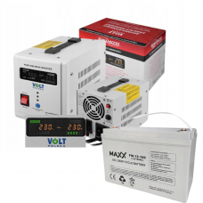 Аварійний комплект Volt Polska SINUS PRO 800 E 12/230V 500/800W + 4SUN MAXX GEL DEEP CYCLE 100Ah 12V