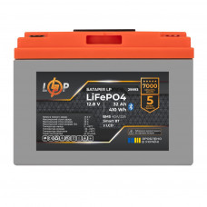 Акумулятор LP LiFePO4 12,8V - 32 Ah (410Wh) (BMS 40А/32A) пластик LCD Smart BT