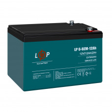 Тяговий свинцево-кислотний AGM акумулятор LP 6-DZM-12 Ah - под Болт М5