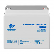 Акумулятор мультигелевий LPM-MG 12V - 33 Ah + праворуч