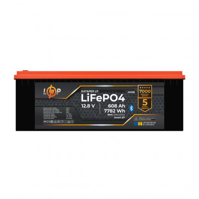 Акумулятор LP LiFePO4 12,8V - 608 Ah (7782Wh) (BMS 200A/200А) пластик Smart BT