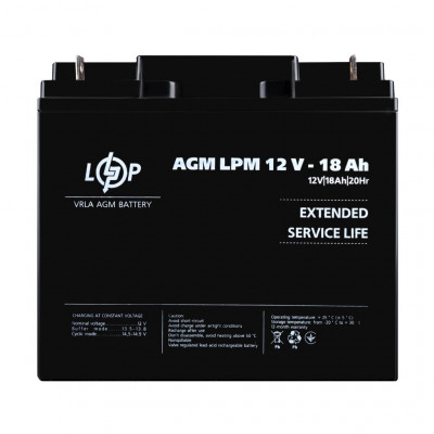 Розпродаж Акумулятор AGM LPM 12V - 18 Ah