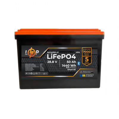 Акумулятор LP LiFePO4 28,8V (9S) - 50 Ah (1440Wh) (BMS 80A/50А) пластик Smart BT