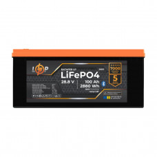 Акумулятор LP LiFePO4 28,8V (9S) - 100 Ah (2880Wh) (BMS 100A/50А) пластик Smart BT